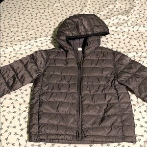 GAP toddler boys PrimaLoft dark gray puffer coat
